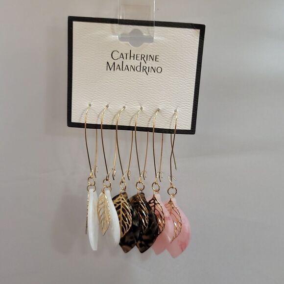 BRAND NEW CATHERINE MALANDRINO 3-PACK EARRINGS  PAIRED ON KIDNEY WIRES - Picture 2 of 10